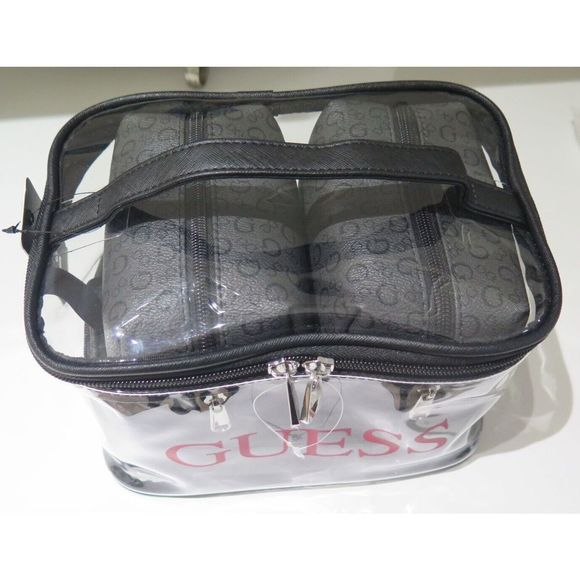 Guess V7200494 Black Gray Coal 4-Piece Cosmetic Junction Travel Bag Set $88+ - Picture 7 of 7